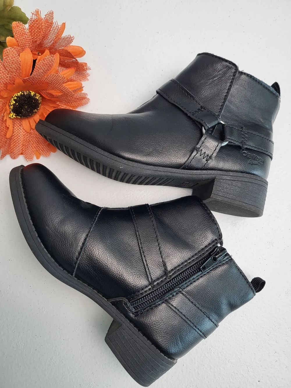 Classic Black Girl's Ankle Boots - Sleek Zip Closure